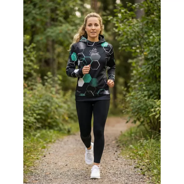  Ženska vrhunska funkcionalna majica ALTISPORT VOJ/ALW037MI01 CRNO/TIRKIZNO 