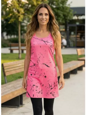 Ženska vrhunska funkcionalna haljina s prslukom ALTISPORT VOJ/ALW034SAT01 NEON/RUŽIČASTA