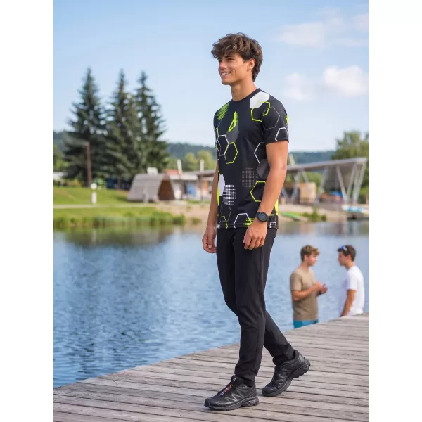  Muška funkcionalna premium majica ALTISPORT VOJ/ALM037TR01 CRNA I ŽUTA 