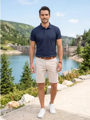 Muška majica s kragnom ALTISPORT NoPrint NP/ALM712 TAMNOPLAVA
