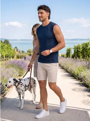 Muška funkcionalna majica bez rukava ALTISPORT NoPrint NP/ALM028 TAMNOPLAVA