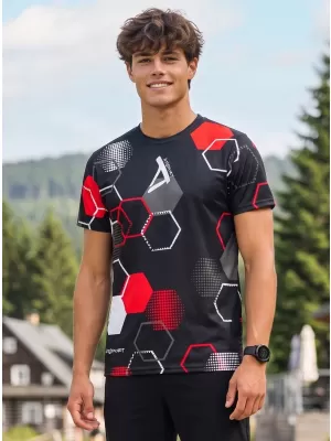 Muška funkcionalna premium majica ALTISPORT VOJ/ALM037TR01 CRNO I CRVENO
