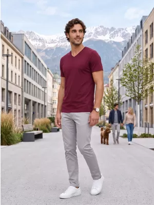 Muška majica kratkih rukava ALTISPORT NoPrint NP/ALM007 GRANAT