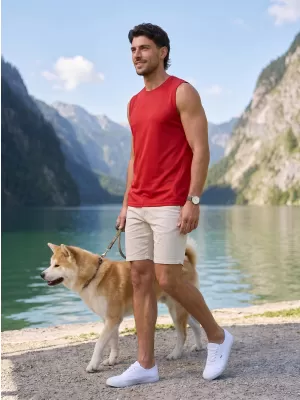 Muška funkcionalna majica bez rukava ALTISPORT NoPrint NP/ALM028 CRVENA