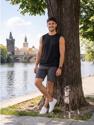 Muška funkcionalna majica bez rukava ALTISPORT NoPrint NP/ALM028 CRNA
