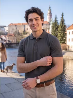 Muška majica s kragnom ALTISPORT NP/ALM302 TAMNI ŠKRILJEVAC