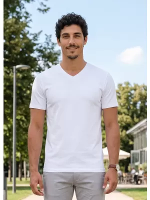 Muška majica kratkih rukava ALTISPORT NoPrint NP/ALM007 BIJELA