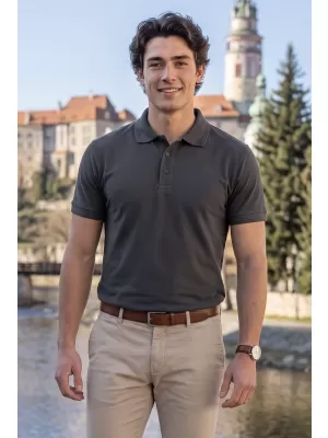Muška majica s kragnom ALTISPORT NP/ALM302 TAMNI ŠKRILJEVAC