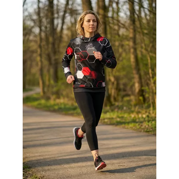  Ženska vrhunska funkcionalna majica ALTISPORT VOJ/ALW037MI01 CRNO I CRVENO 
