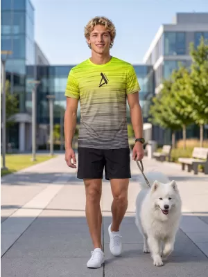 Muška premium funkcionalna majica ALTISPORT VOJ/ALM031TR01 CRNA/FLUO ŽUTA