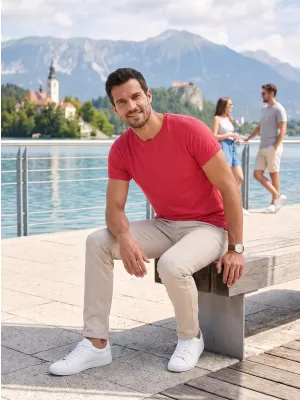 Muška majica kratkih rukava ALTISPORT NoPrint NP/ALM361 CRVENO ISTICANJE