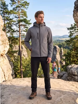 Muška softshell jakna ALTISPORT NoPrint NP/ALM225 TAMNO SIVI ODSJAJI