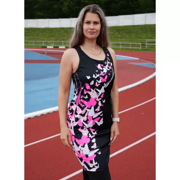  Ženska vrhunska funkcionalna haljina s prslukom ALTISPORT VOJ/ALW022SAT01 CRNO/RUŽIČASTO 