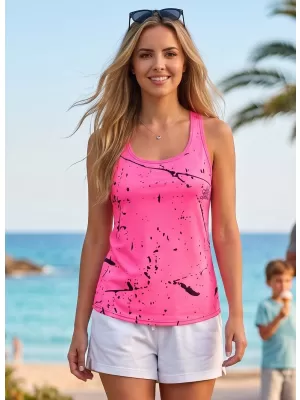 Ženska premium funkcionalna majica bez rukava ALTISPORT VOJ/ALW034TIL01 NEON/RUŽIČASTA