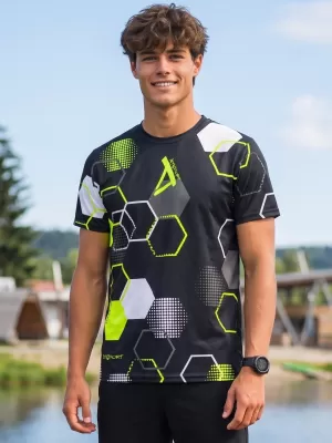 Muška funkcionalna premium majica ALTISPORT VOJ/ALM037TR01 CRNA I ŽUTA