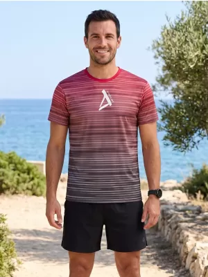 Muška premium funkcionalna majica ALTISPORT VOJ/ALM031TR01 CRNO/BORDO