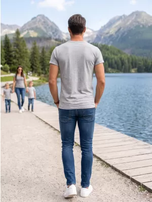 Muška majica kratkih rukava ALTISPORT NoPrint NP/ALM361 SVJETLO ISTICANJE