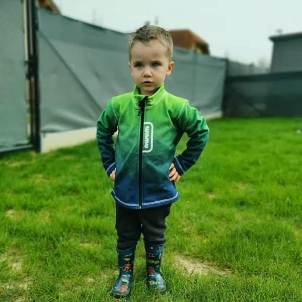  Dječja majica od flisa WAMU MOZAIKA ZELENA 