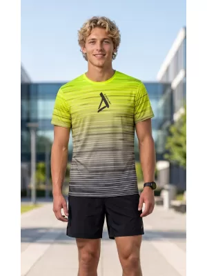Muška premium funkcionalna majica ALTISPORT VOJ/ALM031TR01 CRNA/FLUO ŽUTA