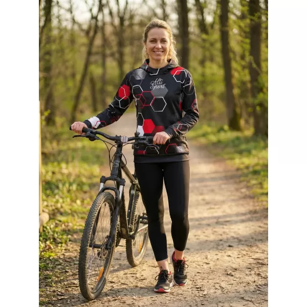  Ženska vrhunska funkcionalna majica ALTISPORT VOJ/ALW037MI01 CRNO I CRVENO 