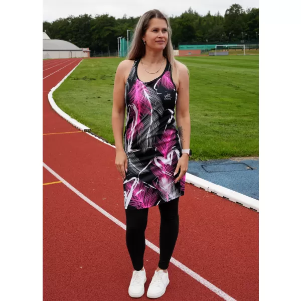  Ženska vrhunska funkcionalna haljina s prslukom ALTISPORT VOJ/ALW001SAT01 CRNO RUŽIČASTA 