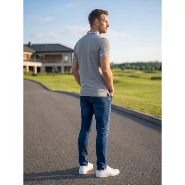  Muška majica s kragnom ALTISPORT NoPrint NP/ALM912 TAMNO SIVI ODSJAJI 