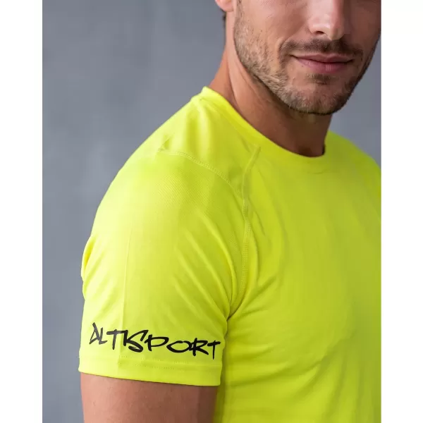  Vrhunska muška funkcionalna kompresijska majica kratkih rukava ALTISPORT VOJ/ALM000TR04 NEON ŽUTA 