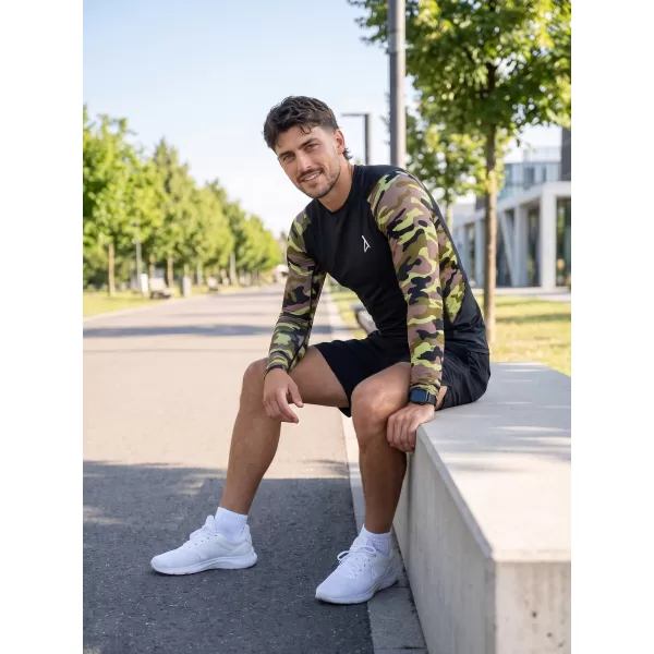  Muška premium funkcionalna kompresijska majica ALTISPORT VOJ/ALM038TR03 CRNO I ZELENO 