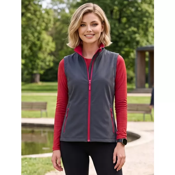  Ženski softshell prsluk ALTISPORT NoPrint NP/ALW7211NJ ŽELJEZNO SIVA/CRVENA 
