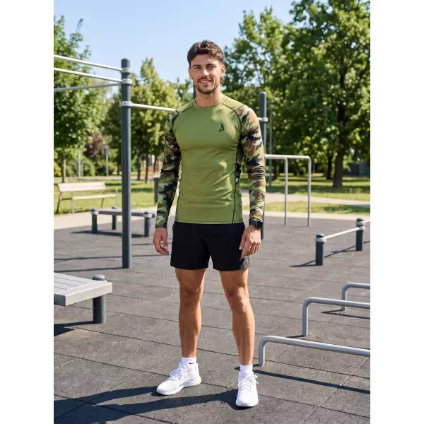  Muška premium funkcionalna kompresijska majica ALTISPORT VOJ/ALM038TR03 ZELENA/KAKI 