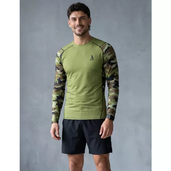  Muška premium funkcionalna kompresijska majica ALTISPORT VOJ/ALM038TR03 ZELENA/KAKI 