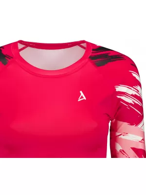 Ženski vrhunski funkcionalni skraćeni top s dugim rukavima ALTISPORT VOJ/ALW039TR04 VIVA MAGENTA