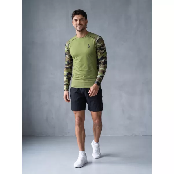  Muška premium funkcionalna kompresijska majica ALTISPORT VOJ/ALM038TR03 ZELENA/KAKI 