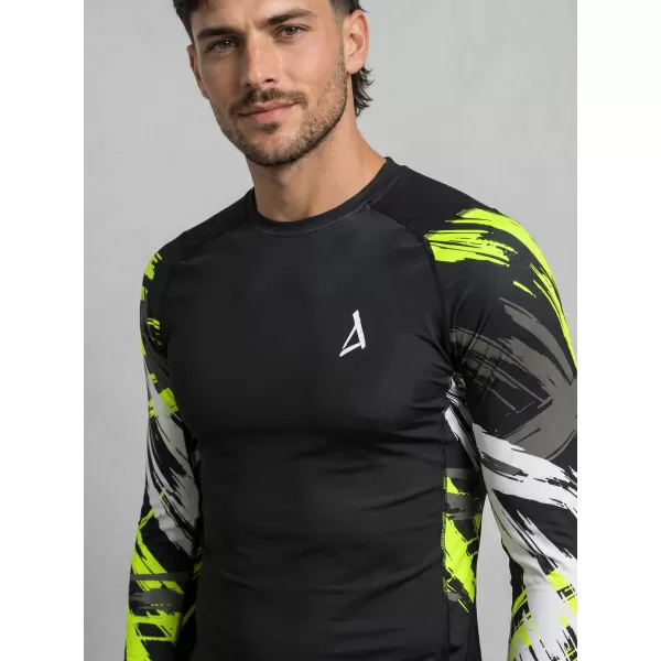  Muška premium funkcionalna kompresijska majica ALTISPORT VOJ/ALM039TR03 CRNA I ŽUTA 
