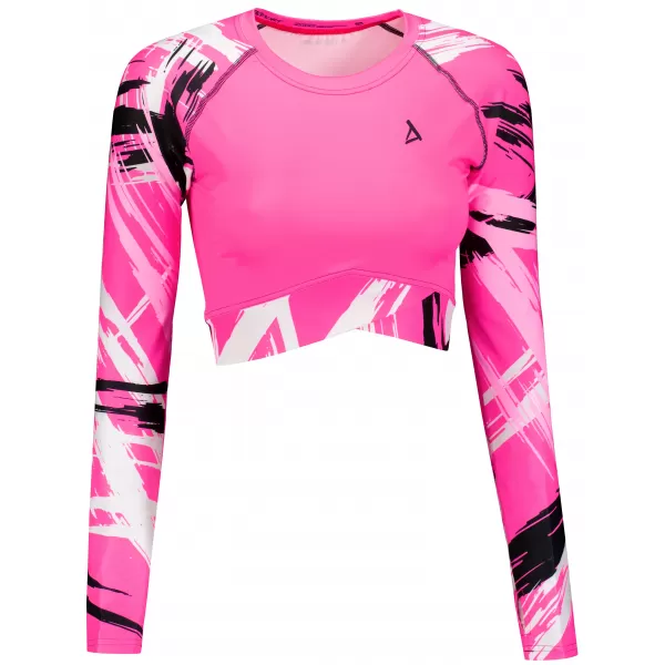  Ženski vrhunski funkcionalni skraćeni top s dugim rukavima ALTISPORT VOJ/ALW039TR04 FLUO RUŽIČASTA 