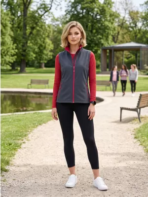 Ženski softshell prsluk ALTISPORT NoPrint NP/ALW7211NJ ŽELJEZNO SIVA/CRVENA