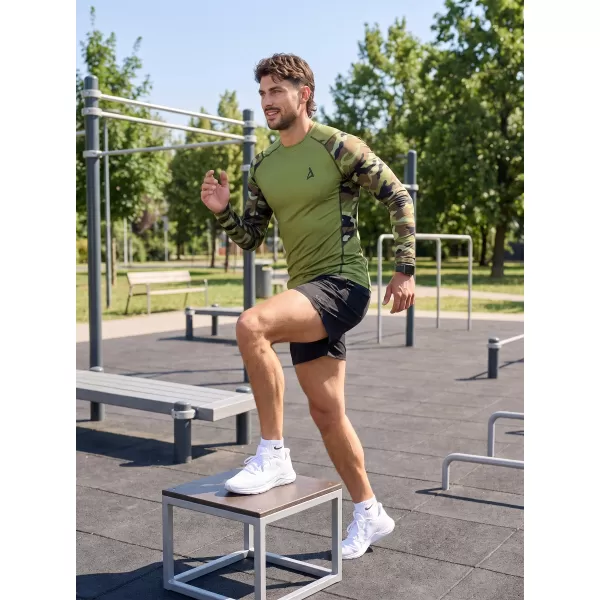  Muška premium funkcionalna kompresijska majica ALTISPORT VOJ/ALM038TR03 ZELENA/KAKI 