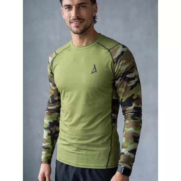  Muška premium funkcionalna kompresijska majica ALTISPORT VOJ/ALM038TR03 ZELENA/KAKI 