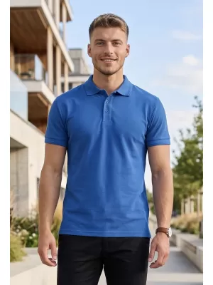 Muška majica s kragnom ALTISPORT NoPrint NP/ALM302 AZURNO PLAVA