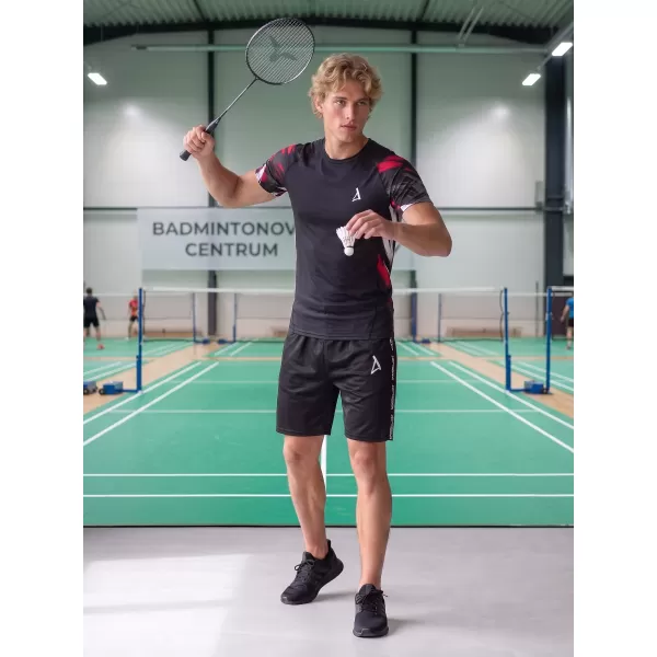  Vrhunska muška funkcionalna kompresijska majica kratkih rukava ALTISPORT VOJ/ALM039TR04 CRNO I CRVENO 