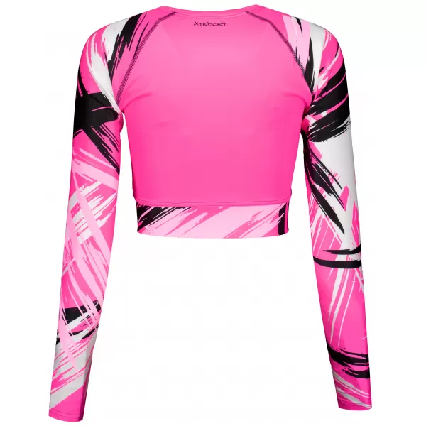  Ženski vrhunski funkcionalni skraćeni top s dugim rukavima ALTISPORT VOJ/ALW039TR04 FLUO RUŽIČASTA 