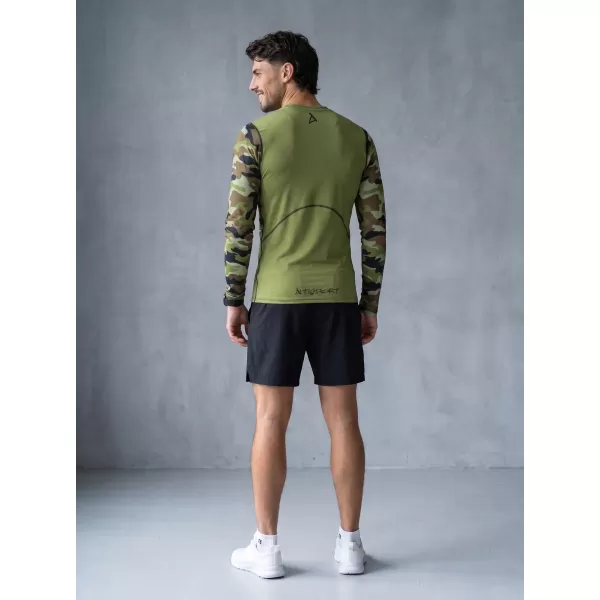  Muška premium funkcionalna kompresijska majica ALTISPORT VOJ/ALM038TR03 ZELENA/KAKI 