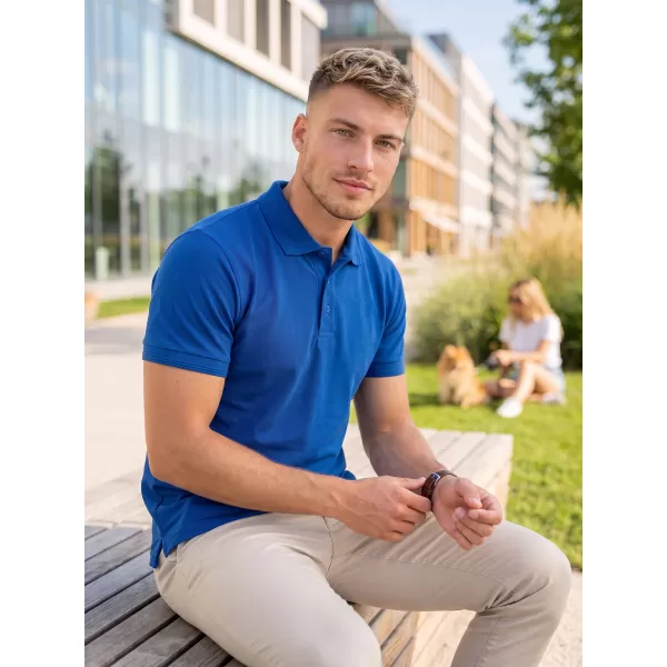  Muška majica s kragnom ALTISPORT NoPrint NP/ALM302 KRALJEVSKO PLAVA 