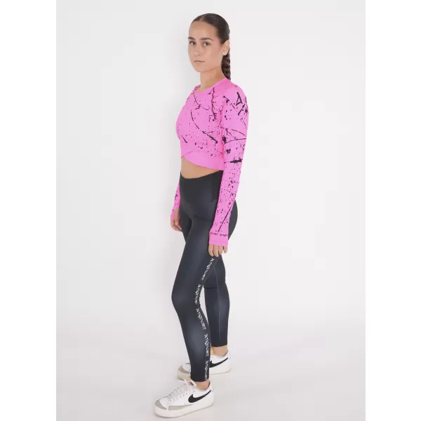  Ženski vrhunski funkcionalni skraćeni top s dugim rukavima ALTISPORT VOJ/ALW034TR04 FLUO RUŽIČASTA 