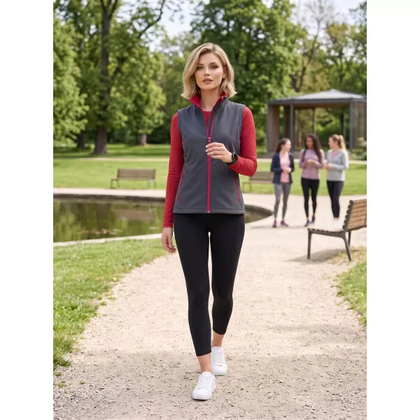  Ženski softshell prsluk ALTISPORT NoPrint NP/ALW7211NJ ŽELJEZNO SIVA/CRVENA 