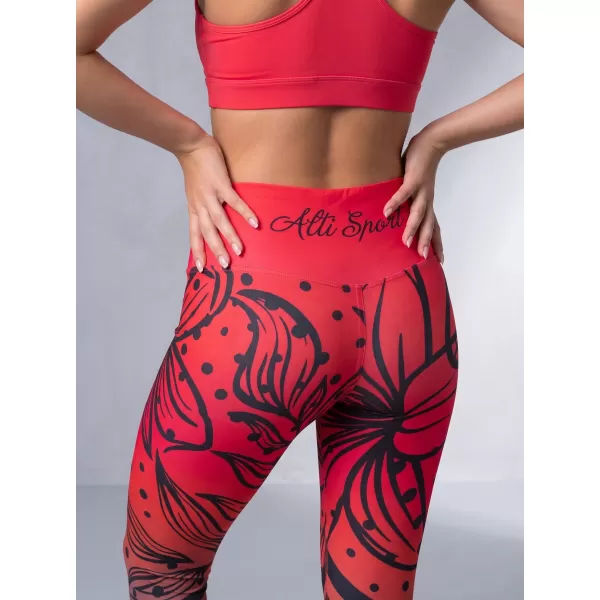  Ženske duge premium funkcionalne tajice ALTISPORT VOJ/ALW045LEG01 CRVENA I CRNA 