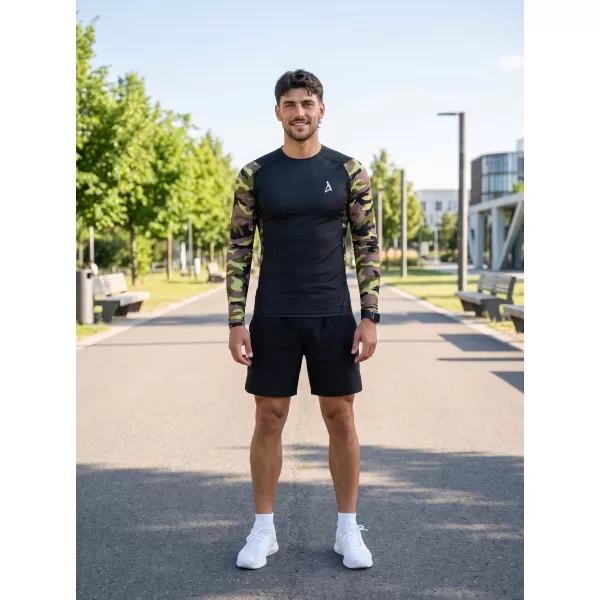  Muška premium funkcionalna kompresijska majica ALTISPORT VOJ/ALM038TR03 CRNO I ZELENO 