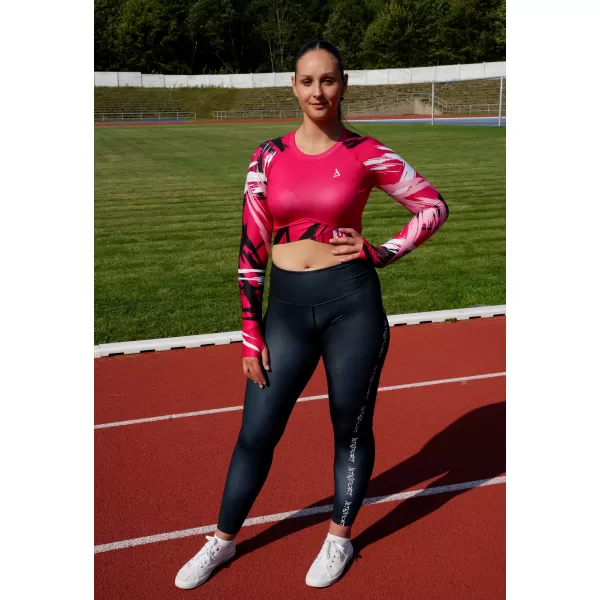  Ženski vrhunski funkcionalni skraćeni top s dugim rukavima ALTISPORT VOJ/ALW039TR04 VIVA MAGENTA 
