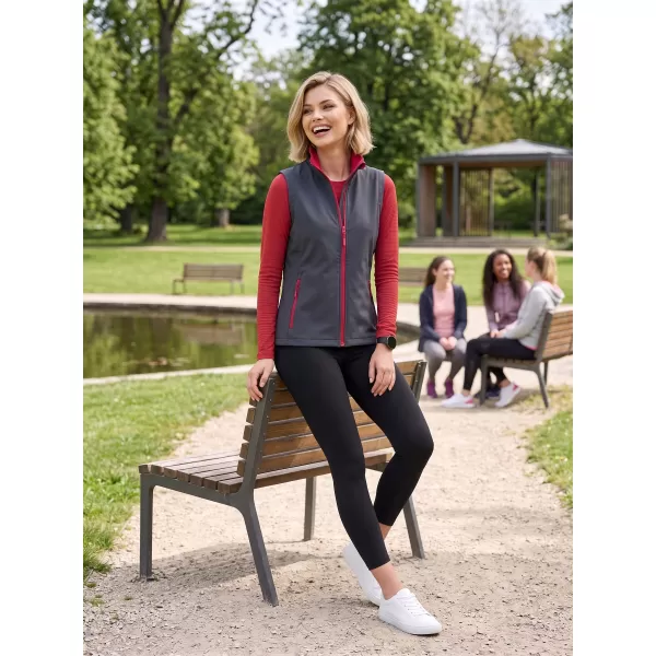  Ženski softshell prsluk ALTISPORT NoPrint NP/ALW7211NJ ŽELJEZNO SIVA/CRVENA 