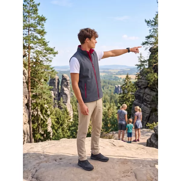  Muški softshell prsluk ALTISPORT NoPrint NP/ALM8211NJ ŽELJEZNO SIVA/CRVENA 